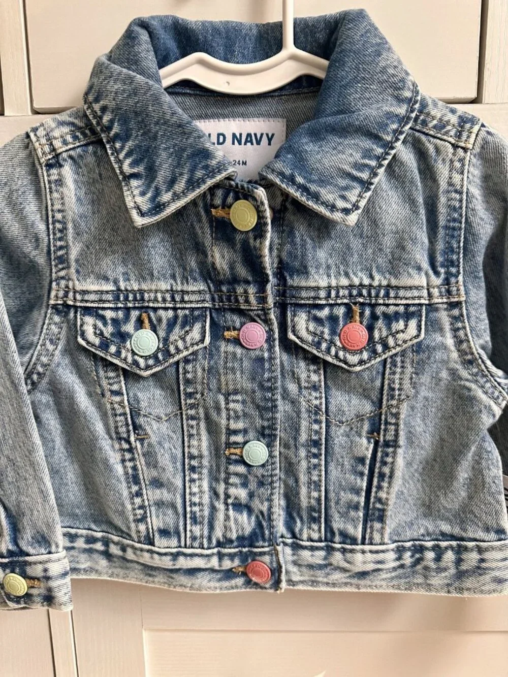 Old Navy - Girls Denim Jacket with Colorful Buttons - BNWT!